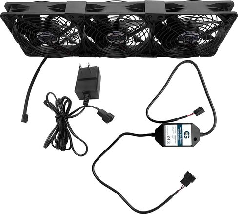 Coolerguys Pre-Assembled Triple 120mm Fan Cooling Kit with US Outlet Power Adapter and Manual Fan Controller in Saudi Arabia