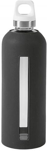 SIGG Water Bottle-Star Glacier Light Grey Soft Silicon Cover-Leakproof-Dishwasher Safe-BPA Free-Broscilate Glass, 29 oz in Saudi Arabia