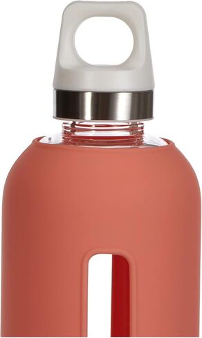 SIGG Water Bottle-Star Glacier Light Grey Soft Silicon Cover-Leakproof-Dishwasher Safe-BPA Free-Broscilate Glass, 29 oz in Saudi Arabia