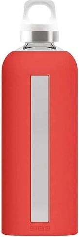 SIGG Water Bottle-Star Glacier Light Grey Soft Silicon Cover-Leakproof-Dishwasher Safe-BPA Free-Broscilate Glass, 29 oz in Saudi Arabia