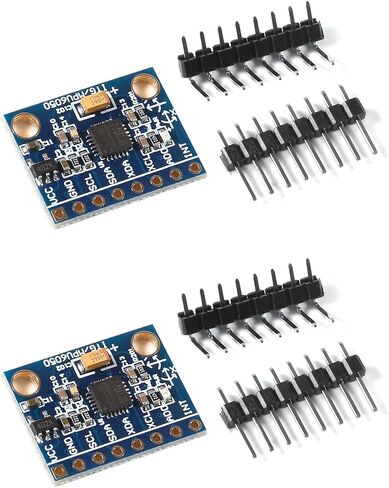 2pcs MPU6050 MPU-6050 GY-521 3 Axis Accelerometer Gyroscope Module 6 DOF 6-axis Accelerometer Gyroscope Sensor Module 16 Bit AD Converter Data Output IIC I2C in Saudi Arabia