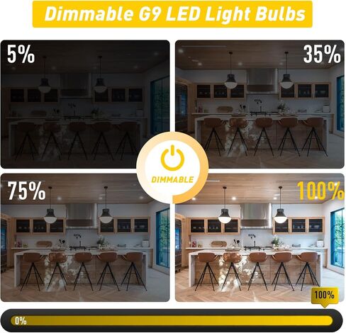 Dimmable G9 Led Bulbs 3W 4000K Neutral White,Replace G9 Halogen 20W 25W 30W, AC120V 0-100% Dimming G9 Led Bulbs 3W 350LM for Chandelier Ceiling Pendant Lighting, No Flicker, 10-Pack in Saudi Arabia