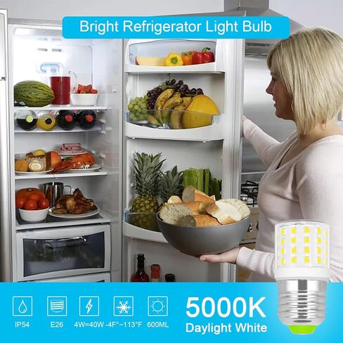 KEI D34L Refrigerator Bulb Replacement AC100-265V 3.5W Refrigerator Bulb Frigidaire Daylight White 600LM 4W Equivalent 40W Refrigerator Light Bulb Fridge Light Bulb Appliance Lighting,1-Pack in Saudi Arabia