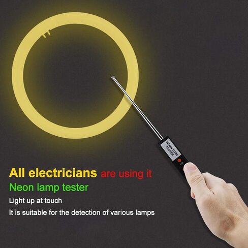 Neon Tube Tester,LED Tester,Battery Powered Portable Handheld Universal Neon Tube Lamp Fluorescent Light Bulb Tester,Lamp Diagnostic Detector,for Testing Various Lamp Light Tube(No Battery Included) in Saudi Arabia