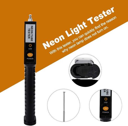 Neon Tube Tester,LED Tester,Battery Powered Portable Handheld Universal Neon Tube Lamp Fluorescent Light Bulb Tester,Lamp Diagnostic Detector,for Testing Various Lamp Light Tube(No Battery Included) in Saudi Arabia