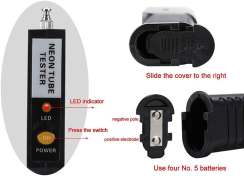 Neon Tube Tester,LED Tester,Battery Powered Portable Handheld Universal Neon Tube Lamp Fluorescent Light Bulb Tester,Lamp Diagnostic Detector,for Testing Various Lamp Light Tube(No Battery Included) in Saudi Arabia