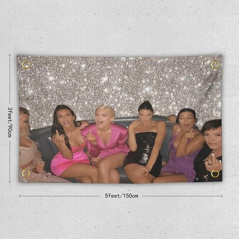 Nhmua Kardashians Flag Banner Tapestry for Teen Bedroom Wall Hanging College Decor 3x5 Feet Indoor Outdoor Poster in Saudi Arabia