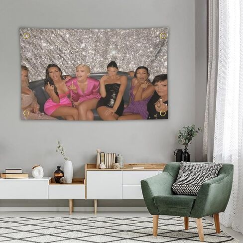 Nhmua Kardashians Flag Banner Tapestry for Teen Bedroom Wall Hanging College Decor 3x5 Feet Indoor Outdoor Poster in Saudi Arabia