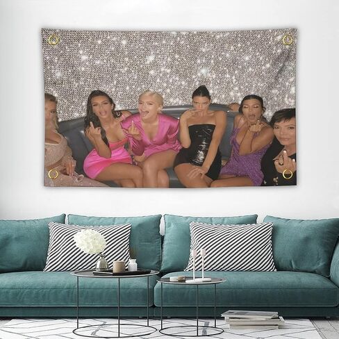 Nhmua Kardashians Flag Banner Tapestry for Teen Bedroom Wall Hanging College Decor 3x5 Feet Indoor Outdoor Poster in Saudi Arabia