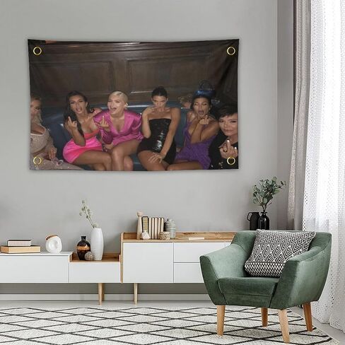 Nhmua Kardashians Flag Banner Tapestry for Teen Bedroom Wall Hanging College Decor 3x5 Feet Indoor Outdoor Poster in Saudi Arabia