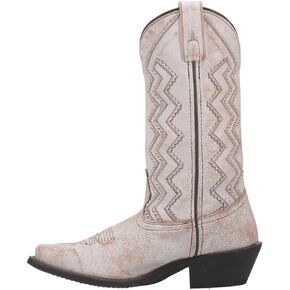 Laredo Womens Audrey Square Toe Casual Boots Low Heel 1-2" - White