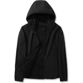 Cromoncent Men's Full Zip Reversible Polar Fleece Hoodie Jacket