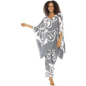 Back from Bali Womens Loungewear Set 2 Piece Soft Flowy Boho Pajama Lounge Set with Poncho Tunic and Pants Outfit