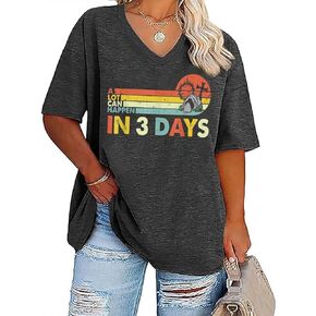 QIANRUO Plus Size Christian T-Shirt Women Retro Inspirational Graphic Tee Jesus Faith Shirt Casual Short Sleeve V-Neck Tops