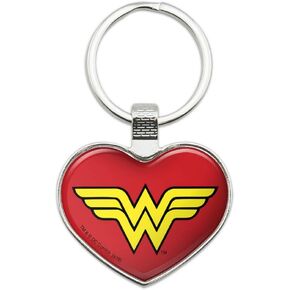 GRAPHICS & MORE Wonder Woman Classic Logo Keychain Heart Love Metal Key Chain Ring
