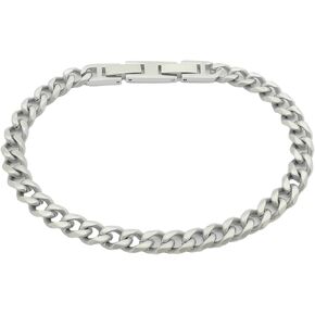 Sturdy Cuban Link Chains bracelet for Women and Men 316L Stainless Steel Chain 6mm, 20cm+1.5cm extension Bracelet