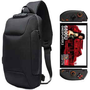Shockproof Protective Crossbody Shoulder Chest Backpack Travel Home Storage Bag Carrying Case Compatible with OneXPlayer 2 8.4 Inch (Black)