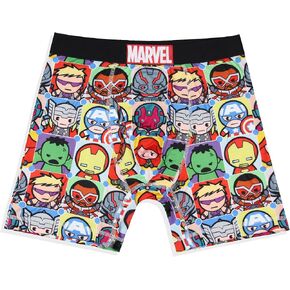 Marvel Comics Men's Kawaii Superhero Character Grid Boxers Underwear Boxer Briefs