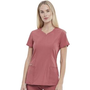 Cherokee Statement Women Scrubs Top Ribbed V-Neck CK695