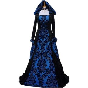 Women's Renaissance Medieval Costume Dress Lace up Irish Over Long Dresses Cosplay Retro Gown 2pcs Set