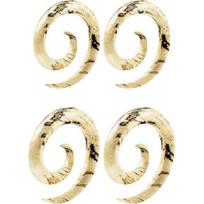 2 أزواج التمر الهندي الخشب دوامة لفائف تفتق المتوسع ثقب المجوهرات الأذن تمتد القرط مقاييس الفص اثنين حجم المقابس in Kuwait