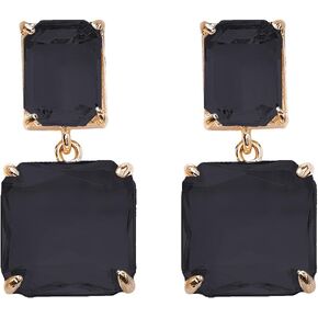 Crystal Square Earrings for Women Clear Earrings Rhinestone Geometric Earrings Transparent Rectangle Drop Earrings Wedding Bridal Birthday Jewelry Gift for Women Girls