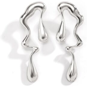 Irregular WaterDrop Earrings, Melted Liquid Irregular Stainless Steel Earrings, Embrace Minimalist Earrings, Statement Earrings for Women