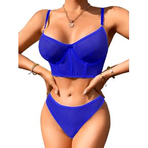 EHSUYAB Vibrant Boudoir Lingerie, Bustier Bra, Polyester Boning, High Leg Cheeky