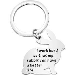 TGBJE Rabbit Lover Gifts Bunny Mom Dad Gift Bunny Shaped Keychain Gift Rabbit Owner Gift