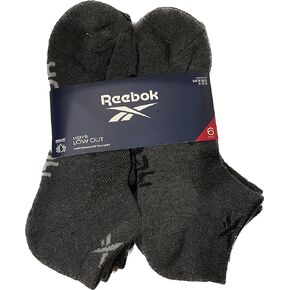 Reebok 6 PACK MEN'S LOW CUT SOCKS SHOE 6-12.5