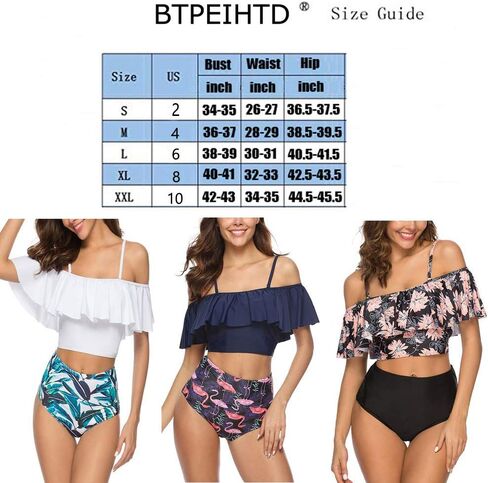 High Waisted Flounce Bikini Set,Tummy Control Swimsuits for Women Two Piece,Off Shoulder Bathing Suit in Saudi Arabia