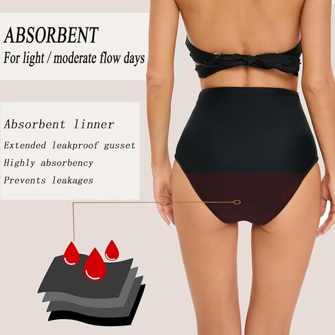 ملابس سباحة نسائية من SherryDC، ملابس سباحة بكيني، ملابس سباحة عالية الخصر، ملابس داخلية للفتيات المراهقات باللون الأسود in Kuwait