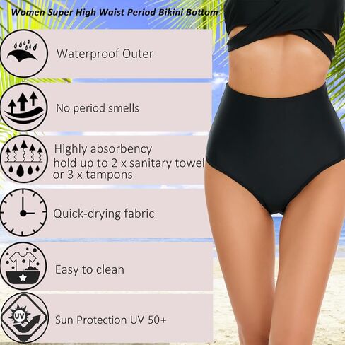 ملابس سباحة نسائية من SherryDC، ملابس سباحة بكيني، ملابس سباحة عالية الخصر، ملابس داخلية للفتيات المراهقات باللون الأسود in Kuwait