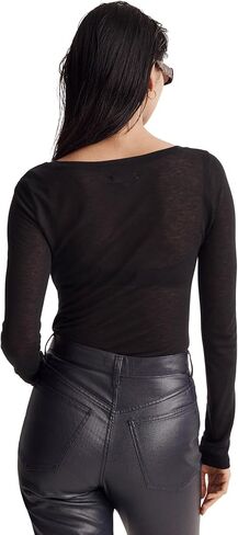 Madewell Sheer Long Sleeve ScoopT Neck Tee in Saudi Arabia