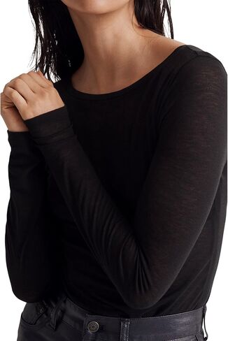 Madewell Sheer Long Sleeve ScoopT Neck Tee in Saudi Arabia