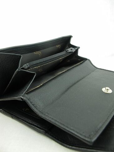 PELGIO Genuine Stingray Skin Women's Medium Clutch Wallet Purse (Black) in Kuwait