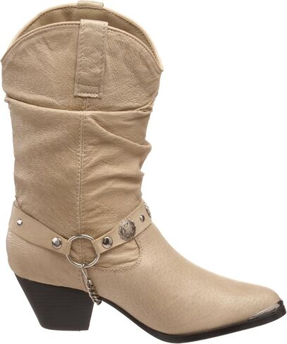 Dingo Womens Olivia Pointed Toe Casual Boots Mid Calf Mid Heel 2-3" - Black in Saudi Arabia