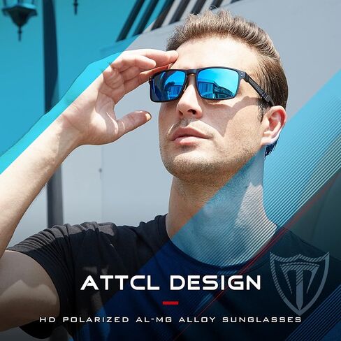 ATTCL Polarized UV Protection Fishing golf Driving Sunglasses for Men Al-Mg Metal Frame Ultra Light in Saudi Arabia