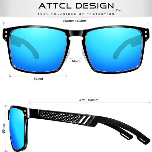 ATTCL Polarized UV Protection Fishing golf Driving Sunglasses for Men Al-Mg Metal Frame Ultra Light in Saudi Arabia