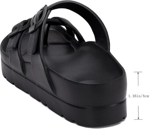 SOSOWHLTE Womens Platform Sandals Arch Support Slide with Adjustable Buckle | Thick Cushioned Sole, Lightweight, Non-Slip, Ring Toe Design, Beach, Pool, Garden, Travel, Shower, Daily Wear in Saudi Arabia
