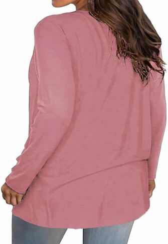 GeLivable Plus Size Happy Easter Funny Cute Bunny Rabbit Graphics Print Shirt Women Long Sleeve Tops in Saudi Arabia