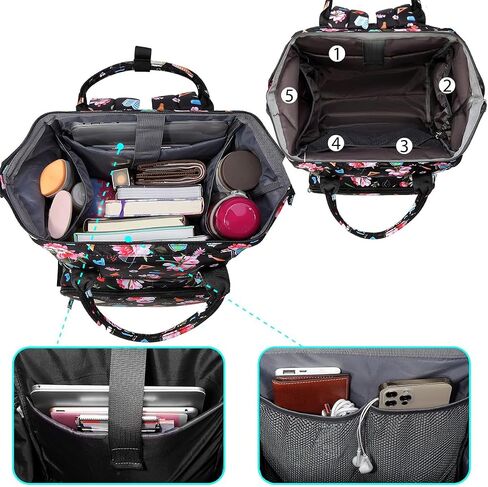 Gatycallaty Teacher Backpack for Women Teacher Laptop Bag Travel Work Gifts Teacher Bookbag Office Educators Large Capacity (BLUETEETH, 15.6 inches) in Saudi Arabia