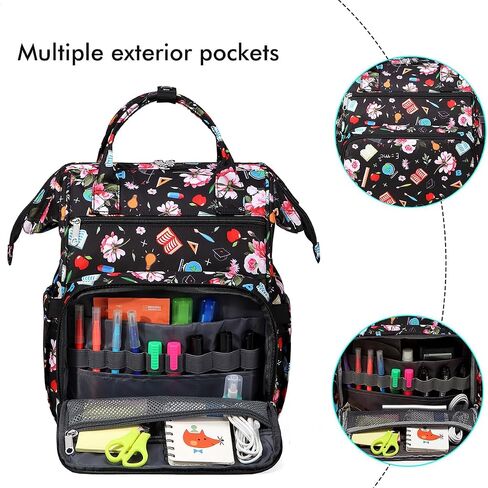 Gatycallaty Teacher Backpack for Women Teacher Laptop Bag Travel Work Gifts Teacher Bookbag Office Educators Large Capacity (BLUETEETH, 15.6 inches) in Saudi Arabia