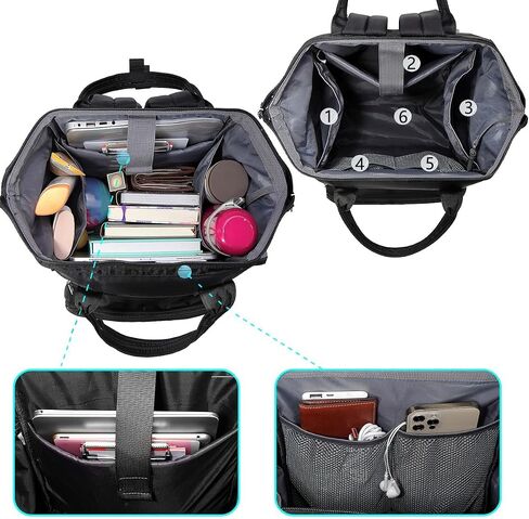 Gatycallaty Teacher Backpack for Women Teacher Laptop Bag Travel Work Gifts Teacher Bookbag Office Educators Large Capacity (BLUETEETH, 15.6 inches) in Saudi Arabia