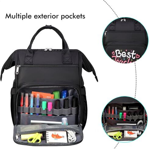 Gatycallaty Teacher Backpack for Women Teacher Laptop Bag Travel Work Gifts Teacher Bookbag Office Educators Large Capacity (BLUETEETH, 15.6 inches) in Saudi Arabia