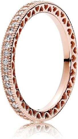 PANDORA Hearts Rose Gold Size 6 Ring 180963CZ-52 in Saudi Arabia