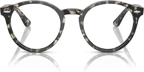 Ray-Ban RX7680V Larry Round Prescription Eyewear Frames, Grey Havana/Demo Lens, 49 mm in Saudi Arabia