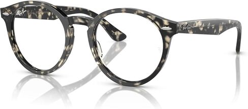 Ray-Ban RX7680V Larry Round Prescription Eyewear Frames, Grey Havana/Demo Lens, 49 mm in Saudi Arabia