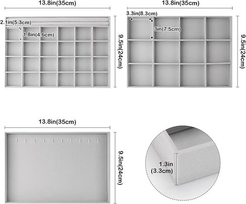 ProCase Set of 4 Stackable Jewelry Organizer Trays Bundle with Set of 3 Stackable Jewelry Trays Organizer for Drawers in Saudi Arabia