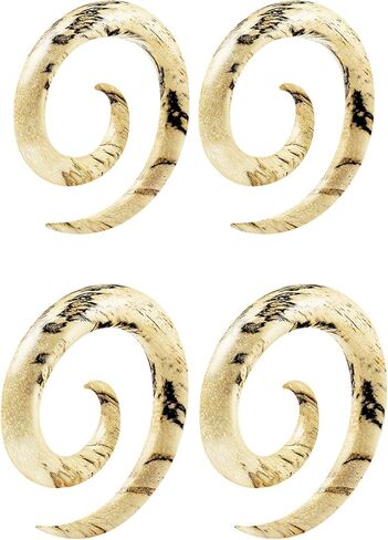 2 أزواج التمر الهندي الخشب دوامة لفائف تفتق المتوسع ثقب المجوهرات الأذن تمتد القرط مقاييس الفص اثنين حجم المقابس in Kuwait